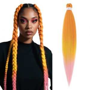 S-noilite EZ Braids Extensions de cheveux pré-étirées faciles à tresser pour crochet Box Twist Braids Ombre Yaki synthétiques Réglage de l'eau chaude, 66cm 3 paquet 278g,Blond cendré à blond décoloré (EU Fancy Activestyle, neuf)