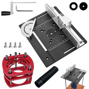 Kit défonceuse Sur Table Aluminium, 65 mm De DiamèTre Défonceuse Sous Table Routeur Lift, Table Défonceuse Kit pour Rainures Et Bordures De Table (Aluminium-Noir) (XuanZhuYin, neuf)