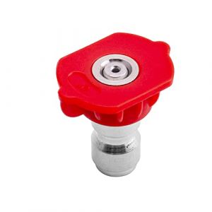 MroMax 1 embout de pulvérisateur pour nettoyeur haute pression 1/4 filetage rouge 0 degré en acier inoxydable (075 trou) (MroMax EU, neuf)