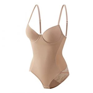 Soutien Gorge Femme avec Bretelles Body Sculptant Femmes Gainant Ventre Plat Bodysuit Shapewear Push Up Body Gainant Minceur True Shape Sensation sous-Vêtement Femmes Combinaison sans Couture (⭐⭐⭐⭐⭐Générique, neuf)