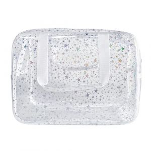 TotePrint Sac &agrave; main &eacute;tanche en PVC &agrave; motif &eacute;toil&eacute; Trousse de maquillage pour produits de maquillage inclus 30 x 13 x 21 cm, transparent, 11.81x5.12x8.27inch, Fashion (Shenzhen hongda new material co., ltd, neuf)