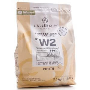 Callebaut - Callets au chocolat blanc couverture glaçure - 2,5kg (Ponera, neuf)