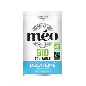 Café Méo Moulu Décaféiné Biologique Équitable - En Pack de 6 boîtes métal de 250G - Niveau de torréfaction moyenne (CAFES MEO, neuf)