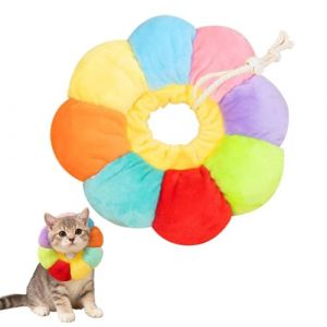 LQUYTA Colerette Chat Anti lechage collerette Chat en Coton su&eacute;d&eacute; Respirant Anti adh&eacute;sif Micro &eacute;tanche collerette Chat Anti grattage Jolie Fleur colerette pour Chat Anti lechage (S) (CCtunCanton O&Uuml;, neuf)