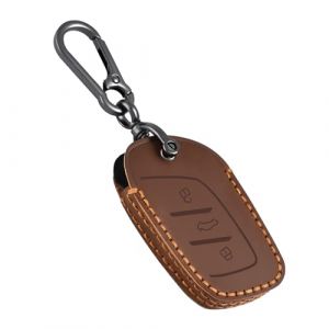 OFF WE GO Coque Cl&eacute; Etui Cles en Cuir pour MG MG4 MG5 MG6 MG ZS EV HS EHS ZX GT Roewe RX3 RX8 ERX5 RX5 I6 I5 Voiture Cl&eacute; &agrave; T&eacute;l&eacute;commande &Eacute;tui avec Porte-cl&eacute;s Boitier Cl&eacute; Protecteur Cl&eacute; Voiture, Marron (OFF WE GO, neuf)