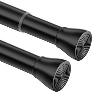 Tringle Rrideau Sans Percage Tringle a Rideaux Sans Percage Barre Rideau, Longueur 135-200cm, Noir(1 Pi&egrave;ce) (LIEUR, neuf)