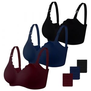 Dresime Soutien-Gorge d'allaitement, 3 PCS sans Couture Soutien Gorge Maternité avec Extra Extenseurs Soutien-Gorge de Grossesse sans Couture Ultra-Confortable pour Les Femmes (lishan us, neuf)