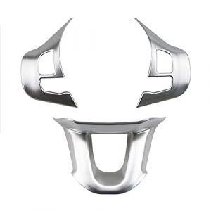 CMQA Garniture Cadre Volant Voiture Accessoires Autocollant Couverture D&eacute;coration Volant Voiture pour Peugeot 2008 208 308 2015 2016 2017 2018 Autocollants D&eacute;coration (Color : Matt Silver) (The Yangtze River flows swiftly, neuf)