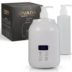Chauffe-huile de Massage | Bouteille en Plastique Externe (2x) | Pour l'huile de massage et les huiles essentielles | Température Téglable (30-65 degrés) | Massage bien-être | Chauffe Elégant (Blanc) (wuyouwanzhuanstore, neuf)