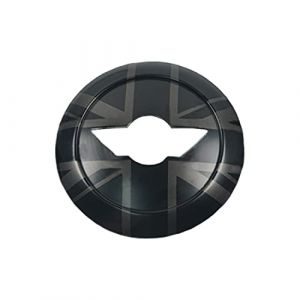 Le style UK MINI R50 R52 R53 coques de Panneau central du volant, autocollant de Panneau central du volant pour Mini Cooper One/S/JCW R50 R52 R53 2002–2006 (Union Jack Noir) (UVCANY-EU, neuf)