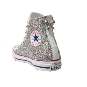 converse Accessoires Star Alte Glitter Argent Blanc Optical White Vintage (Produit artisanal), Blanc optique blanc, 37 EU (UPremium, neuf)