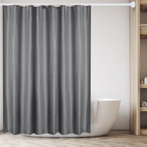 Lkw Ogechi Rideau de Douche Gris Anti-moisissure et Lavable 200/220 / 240cm, Rideaux de Salle de Bain Imperméables pour Maison et Hôtels, Gris Rideau de Douche Lesté en Polyester (200x240cm) (LCAWEI, neuf)