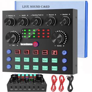 Micro Gaming Carte Son Karaoke Table de Mixage DJ Set,focombance Ensemble d'&eacute;quipement de Podcast Interface Audio Mixage Micro Pc Cable Usb Bluetooth Streaming Micro Gamer (ANGELA MARGARET NICHOLSON, neuf)
