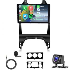 Autoradio 4G+64G pour Peugeot 3008 2009-2015 Android 8 Core Écran Tactile 9 Pouces Carplay Android Auto, Hodozzy Poste Radio Voiture 2 Din Bluetooth DSP GPS WiFi FM RDS Caméra Écran pour Peugeot 3008 (Hodozzy Direct, neuf)