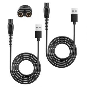 flintronic 2 Pcs 5V C&acirc;ble de Charge USB pour Rasoir &Eacute;lectrique Philips, Compatible avec la S&eacute;rie 5000, la S&eacute;rie 5000X et la S&eacute;rie 7000, S5887 S5889 S5898 QP2724 QP2720 QP2734 QP4530 OneBlade Pro 360 (flintronic, neuf)