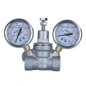 SHYISY R&eacute;gulateur Pression Gaz R&eacute;gulateur de Pression d'eau avec Double jauge 304 en Acier Inoxydable du Robinet Maintenant Les vannes de r&eacute;duction DN15/DN20/DN25/DN32/DN40 (Size : DN15) (LXL8888, neuf)