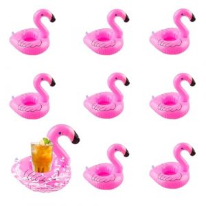 Porte-Boissons Gonflable, Flamant Porte-Boissons, Porte Gobelet Gonflable, Ensemble de Porte-Gobelets Gonflables 9 pièces, Porte-Gobelet Flottant, pour Fête de Piscine Familiale pour Enfants (HeatVictory, neuf)