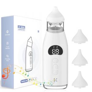 Mouche B&eacute;b&eacute; &Eacute;lectrique, Aspirateur Nasal Portable avec 9 Niveaux D'Aspiration et 4 Embouts Silicone,Musique Apaisante,Rechargeable USB-C,LED &Eacute;cran,Anti-D&eacute;bordement Int&eacute;gr&eacute;,Pour Nouveau-N&eacute;s et B&eacute;b&eacute;s (ElLLYYE STORE, neuf)