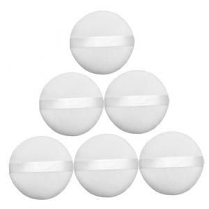 SOLUSTRE 6 pièces Lot de Houppettes Rondes Peluche Éponge Maquillage Douce et Réutilisable pour Poudre et Fond de Teint Accessoire Visage Multifonction pour Usage Personnel et (Quxinen, neuf)
