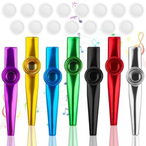 7PCS Kazoo en Alliage d'Aluminium 12cm avec 15PCS Membranes Diaphragme, ELEPRUC 7 Couleurs Kazoos Instrument De Musique Flûte, Guimbarde, Métal Kazoo Pour des Sons Amusants (IACCARNONNA, neuf)
