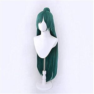 ydound Cosplay Wig Sailor Moon Meiou Setsuna Perruque Longue avec Chignon détachable Cosplay Costume Cheveux résistants à la Chaleur Sailor Pluto Femmes Vert foncé Perruques KEEBON (good stuff A, neuf)