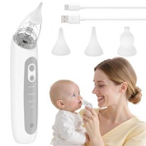Aspirateur Nasal Bebe Électrique, 2025 Nouveau Mouche Bébé Électrique avec 3 Niveaux D'Aspiration, Rechargeable avec 3 Embouts en Silicone, mouche pour les tout-petits et les tout-petits, avec Musique (AZTCLIGHT Official Store, neuf)