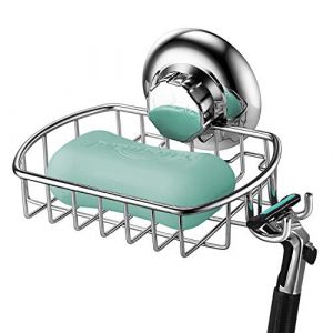 MaxHold Panier &agrave; Savon sans perceuse - Porte-Savon Douche avec 2 Crochets - Ventouse Syst&egrave;me de Vide - Acier Inoxydable Ne Rouille Jamais - Porte Eponge pour Cuisine (Maxhold EU, neuf)