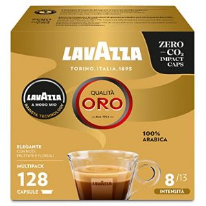 Lavazza, Espresso A Modo Mio Lot de 128 capsules de café de qualité 100 % arabica, intensité 8, torréfaction moyenne, 8 paquets de 16 capsules (PENNGUIN-FR, neuf)