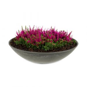 matches21 HOME & HOBBY Bac à plantes résistant aux intempéries pour l'extérieur de 28 cm – Noir marbré comme bac à fleurs – Bac décoratif (matches21 HOME & HOBBY, neuf)