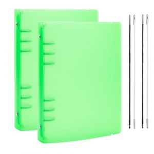 BAOFALI Lot de 2 couvertures de classeur A5 &agrave; 6 anneaux en PVC souple transparent pour carnet rechargeable avec surface mate pour le stockage des tampons et des matrices (vert) (BATECH-EU, neuf)