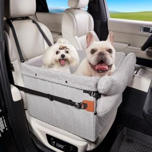 Si&egrave;ge Auto pour Chiens de Petite &agrave; Moyenne Taille, Lavable, avec Poches de Rangement, Laisse clipsable, rehausseur &eacute;pais, pour Banquette arri&egrave;re (Noir, Grand) (OUYUEAN, neuf)