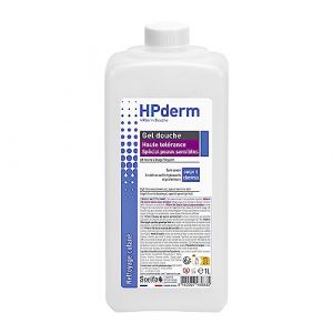 SORIFA - HPderm Gel douche HAUTE TOLERANCE - 2 en 1 corps et cheveux - peaux sensibles, tatouées, cheveux fragilisés - Usage fréquent - pH neutre, sans savon - Flacon 1L (DERMACARE-PRO, neuf)