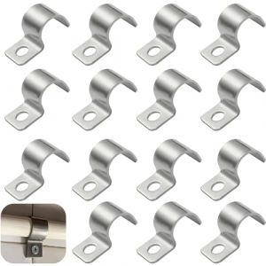 JAONLD 20 Pièces Fixation Grillage Rigide sur Mur Cavalier Cable Electrique Fixation pour Tube Attache Fixation 304 Acier Inoxydable Epaissi U Tube Pince pour la Fixation Câbles, Fils et Tuyaux(16mm) (XINDONGLI, neuf)