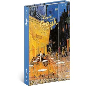 NOTIQUE Agenda de poche 2026, au format A5, semainier, de qualit&eacute; sup&eacute;rieure, avec fermeture magn&eacute;tique, 144 pages, couverture rigide, avec aper&ccedil;u mensuel, Vincent van Gogh (PRESCO GROUP A.S., neuf)