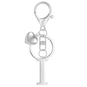 MWOOT Porte-cl&eacute;s Lettre Initiale Pendentif, Argent Lettre I Keychains Keyring, Porte Clef Voiture, Initial I Nom Porte-cl&eacute;s Acier Inoxydable.Cadeau Femme Homme Anniversaire (I) (vetpw, neuf)