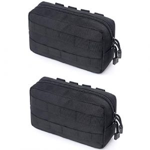 Azarxis Poche Molle Pochette EDC Sacoche Militaire Trousse de Secours Sac Tactique pour Jeu de Guerre CS Randonn&eacute;e Escalade (01 Noir - 2 Pi&egrave;ces) (Azarxis (FR), neuf)