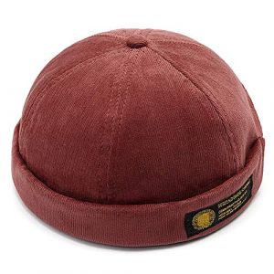 YAMEE Bob Homme Docker Bonnet Femme Casquette Neuf Urban Style Bord Roulé rétro Travailleur Marin Unique Street décontracté Brimless Chapeau (One Size 56-58cm) (YAMEE, neuf)