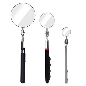 SAVITA Kit de Miroirs d'Inspection Télescopiques 3 Tailles Avec Poignée Extensible et Rétractable 3/5 / 8.5 cm Diamètre, Poignée 18,5-59,5/23,5-55/27,5-75,5 cm Petit Grand Miroir pour Cils Dentaires (iHision, neuf)