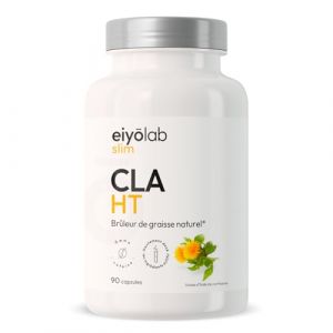 CLA HT | Bruleur 100% Naturel | Action Ciblée sur la Graisse Abdominale | 3000mg par Portion | 80% d’Acide Linoléique Conjugué | 90 Capsules pour Homme et Femme | Made in France | Eiyolab (TouteLaNutrition, neuf)