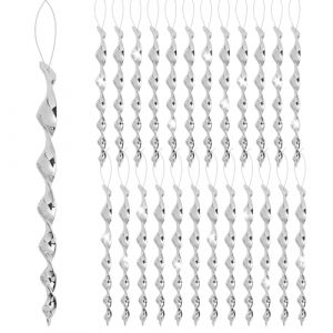 Kendwing 24 Bâtons Réfléchissante Effaroucheur Oiseaux,Repulsif Oiseaux Exterieur,Argenté Spirale Répulsif Oiseaux De 30 Cm,Bâtons Répulsifs d'oiseaux Suspendus,pour Jardin De Maison Balcon Fruitiers (Kendwing, neuf)