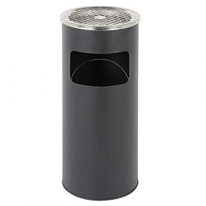 Dejaoo Bacs &agrave; ordures de cuisine-Cendrier poubelle sur pied en acier inoxydable, Poubelle en acier inoxydable 30 L,pour H&ocirc;tel Jardin Ext&eacute;rieur Supermarch&eacute;-25 * 25 * 60cm-noir-1PC (Hechheu, neuf)