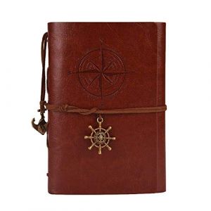 Carnet journal pirates style nautique cuir vintage marron pages blanches id&eacute;e cadeau No&euml;l anniversaire &eacute;criture aventure th&egrave;me marin &eacute;l&eacute;gant notes homme femme r&eacute;tro navigation (Lovelegis, neuf)