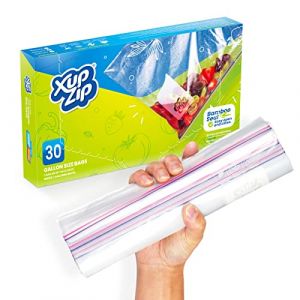 30 Sacs de Cong&eacute;lation Premium par XupZip&trade; | Grand Sachet Plastique Robuste et R&eacute;utilisable, 4,5 L | Fermeture en Bambou Herm&eacute;tique et &Eacute;tanche | Sans BPA (XupZip, neuf)