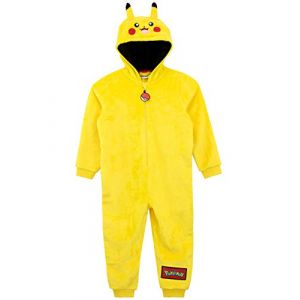Pokemon Grenouillère | Kigurumi Pikachu Garcon | Combinaison pour Enfants - Jaune - 10-11 Ans (Character FR, neuf)