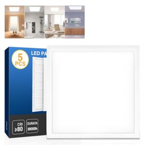 ClarivantiLED 5 x Panneaux LED Ultra-Fins 60x60 cm 40 W, UGR19, 4000 Lumens 4000K, Alimentation Intégrée, Dalles LED Plafond pour Plafond en Grille, Panneaux LED Idéals pour Commerces et Bureaux (ClarivantiLED, neuf)