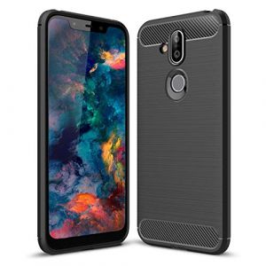 SCL Coque Compatible avec Nokia 8.1 Coque pour Nokia 8.1 Case [Noir], Texture en Fibre de Carbone Bross&eacute;e, Technologie Anti-Rayures et D'absorption de Chocs (Filber-FR, neuf)