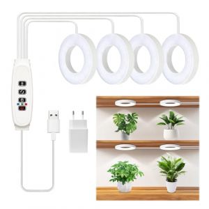 Lampe de Croissance LED à Spectre Complet avec Minuterie Automatique 3/9/12H, 10 Niveaux de Luminosité + 3 Modes Lumière, Lampes de Croissance Horticoles pour Plantes d'Intérieur (ELANDEPOT HUB S.R.L., neuf)