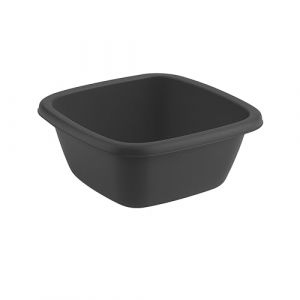 Bassine Carr&eacute;e en Plastique sans BPA &ndash; Cuvette R&eacute;sistante et L&eacute;g&egrave;re &ndash; Design Moderne et Polyvalent &ndash; Usage Cuisine, Entretien, Lavage, Jardin (Anthracite, 9.5 L) (BORNOVA, neuf)