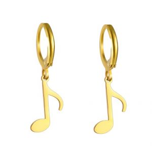 Boucles d'oreilles notes de musique Cl&eacute; de sol Boucles d'oreilles pendantes Cl&eacute; de sol Boucles d'oreilles pendantes Bijoux &agrave; th&egrave;me musical Cadeaux d'appr&eacute;ciation (croche dor&eacute;e 3) (EUEAVAN, neuf)