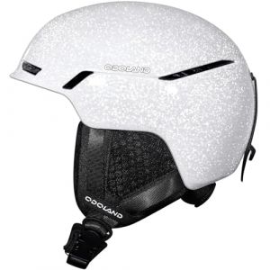 Odoland Casque de Ski, Casque de Snowboard Brillant, Casque de Ski avec Cache-Oreilles Anti-Choc pour Femme Fille, Casque de Neige Compatible avec Masque de Ski, Sécurité Certifiée, Blanc (Aveka, neuf)
